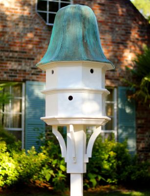 Heartwood The Barrington Bird House, White w/ Verdigris Roof 104C