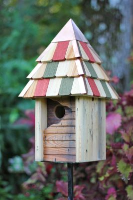 Heartwood Vintage Gatehouse - Antique Cypress with multi colored shingled roof 170A