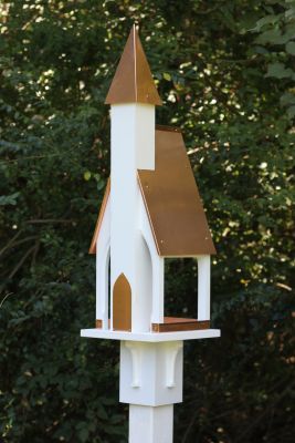 Heartwood Mount Manna Bird Feeder - White Cellular PVC/Bright Copper Roof 218A