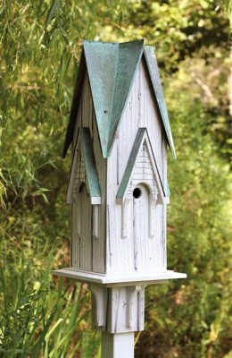 Heartwood Westminster Bird House w/ Antique White/Verdigris Copper Roof 235B